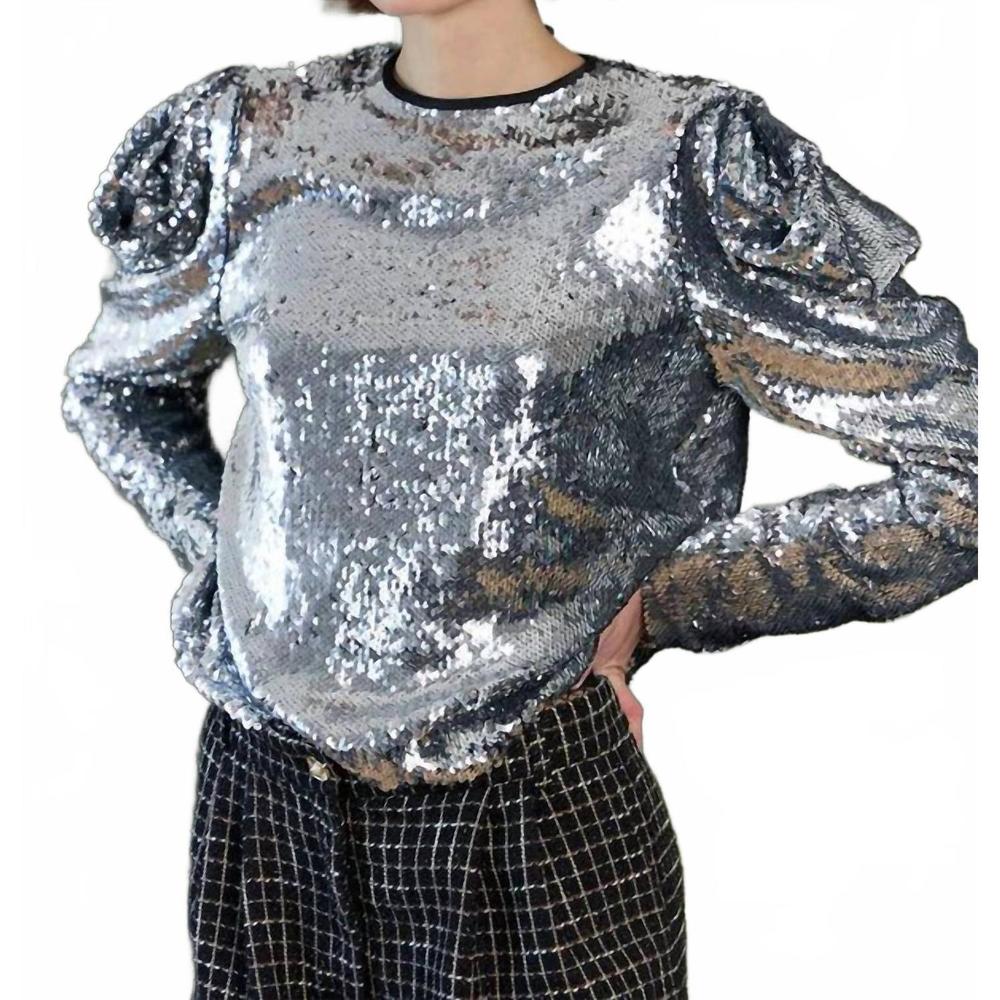 NEW STELLA NOVA long sleeve sequins top in sparkling star